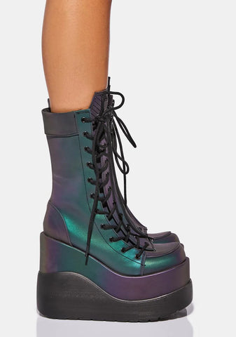 Reflective Deep Void Platform Boots