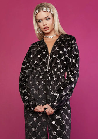 Wicked Girlz Really Rock Velour Jumpsuit