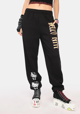 Hello Kitty Black Graphic Joggers