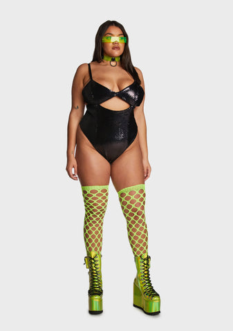 Plus Alien Encounter Sequin Bodysuit