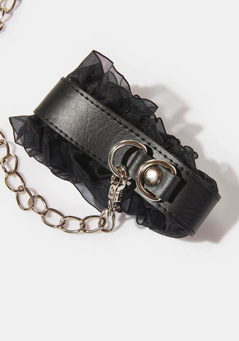 Fetish Girl Choker And Arm Band Set