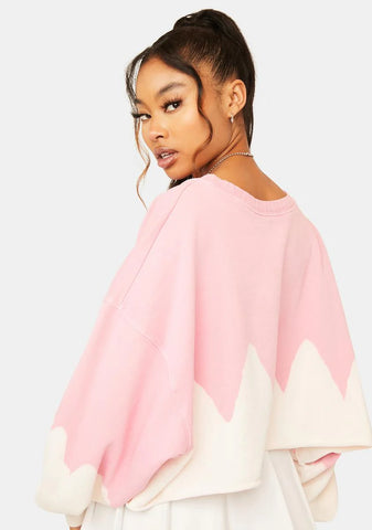 Sunset Peaks And Valleys Cropped Sweater