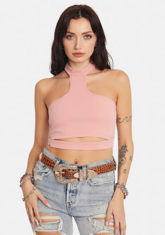 Do The Honors High Neck Halter Top