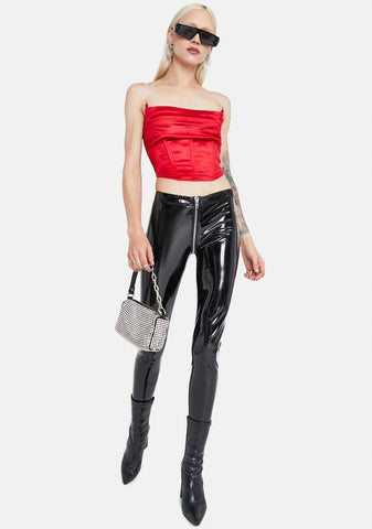 Hot Better Be Satin Corset Crop Top