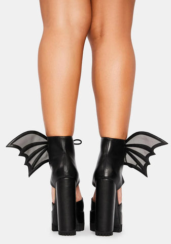 Midnight Calling Bat Wing Heels