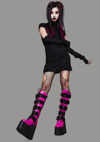 Toxic For Life Shredded Dress And Gloves Set