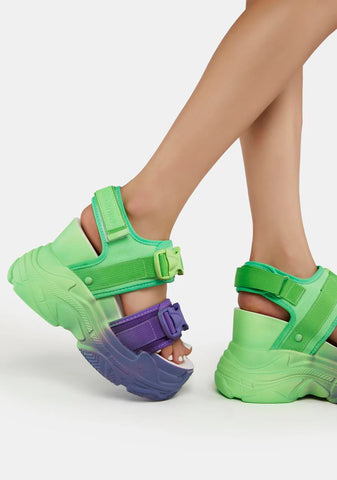 Purple Peach Platform Sandals