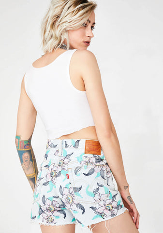 Hella Blooms 501 High Rise Shorts