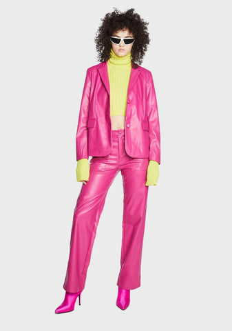 Major Purr Vegan Leather Blazer