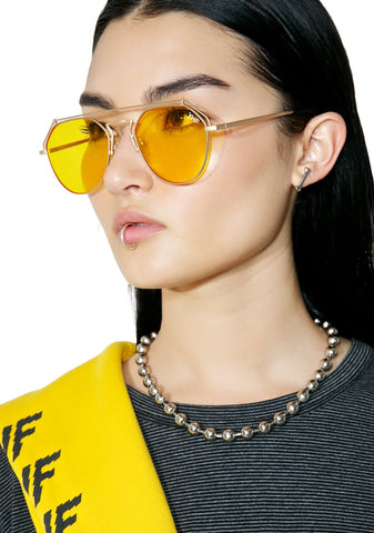 Yellow Stephanie Matte Sunglasses