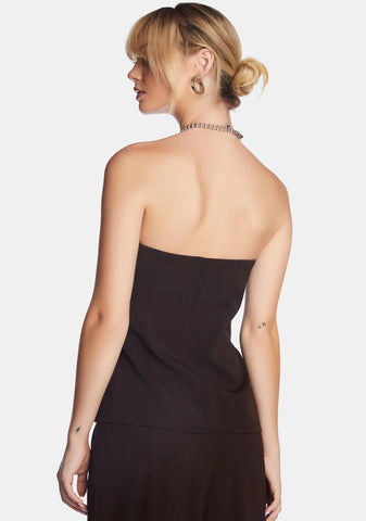 Cappuccino Lavan Bustier Top