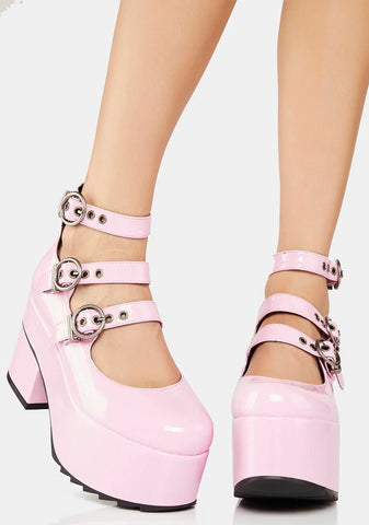 Pink Run The World Chunky Platform Dolly Shoes