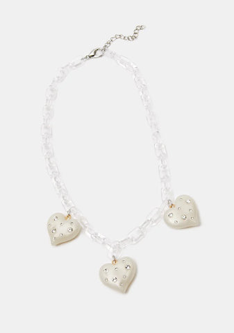 Love Patterns Clear Chain Necklace