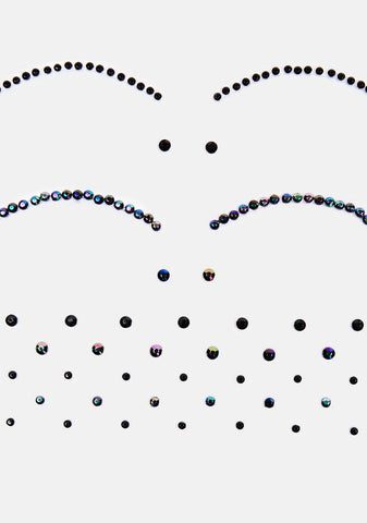 Black Iridescent Cut Crease Face Jewels