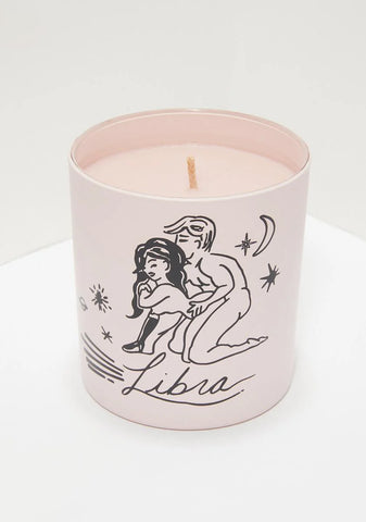Pink Libra Zodiac Massage Candle