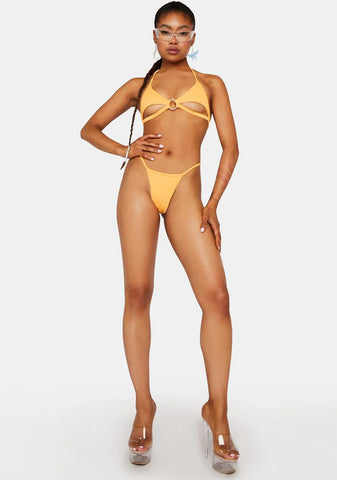 Orange Cleo Cut Out Bikini Set