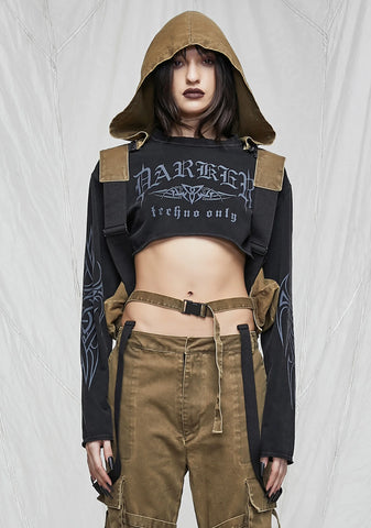 Synth Unisex Cargo Overalls With Attached Backpack