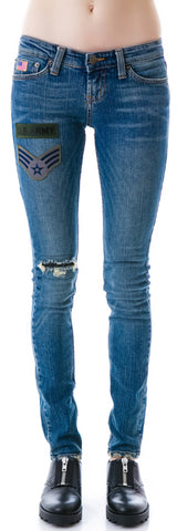 Skinny Army Patch Jeans