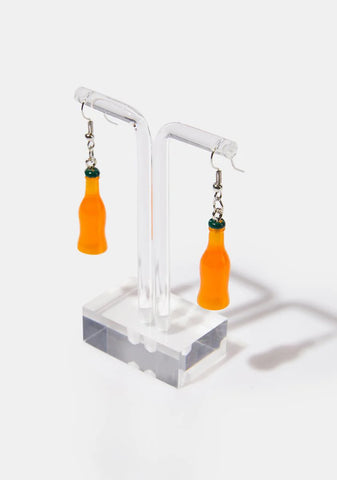 Orange Soda Bottle Drop Earrings