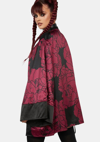 WW x Sammi Oversized Dark Floral Print Kimono