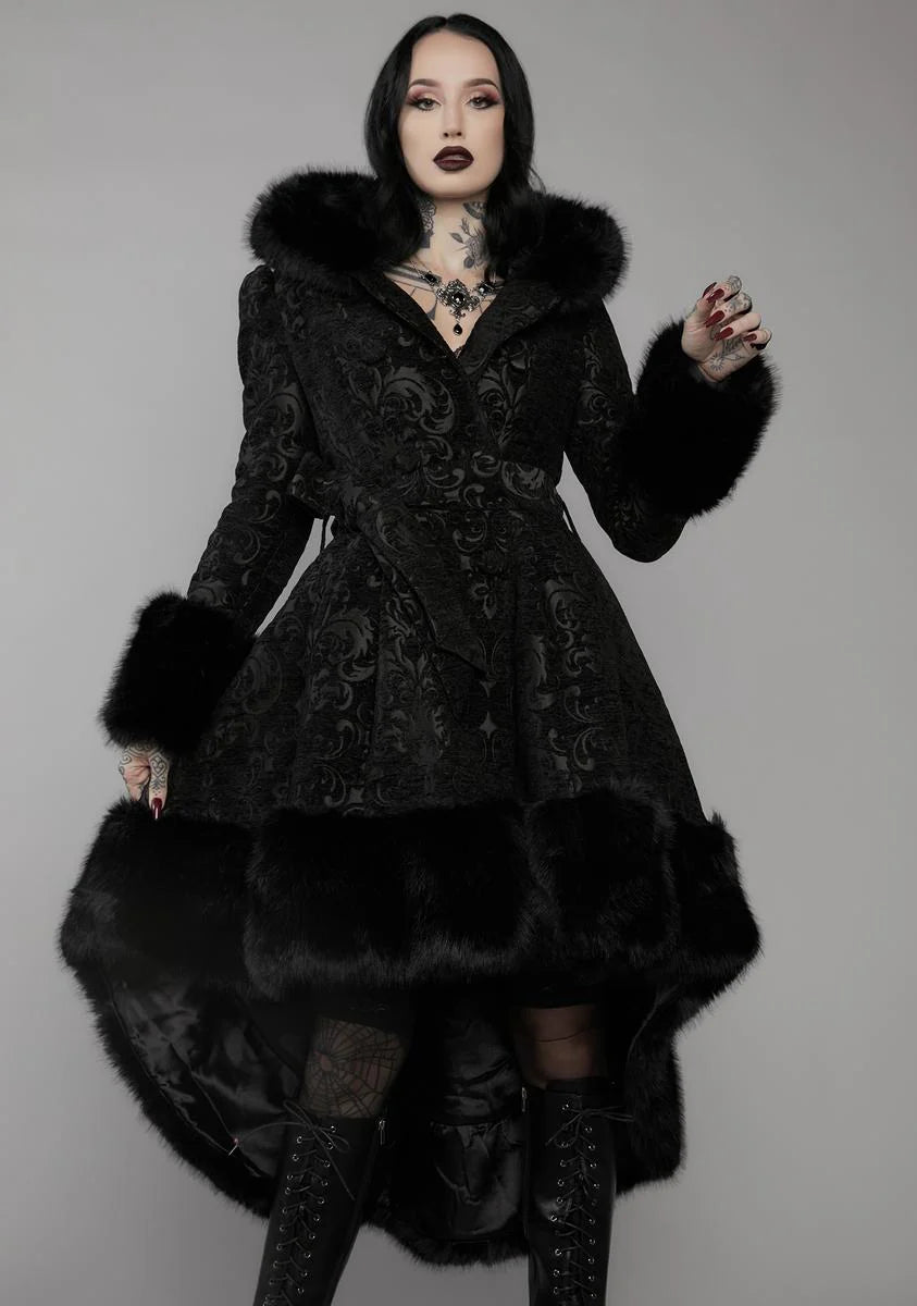 Haunted Hills Brocade High-Low Coat