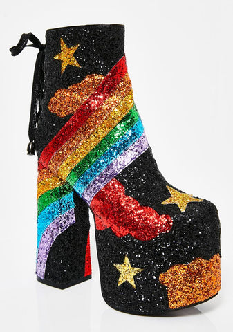 Rainbow Shock Glitter Boots
