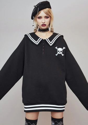 School Spirit Oversized Crewneck Sweatshirt