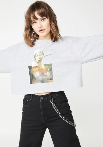 Seriously Graphic Cropped Sweater